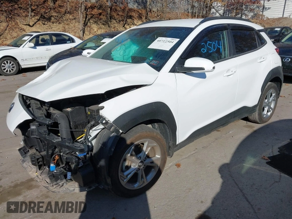 2023 Hyundai Kona SEL with VIN KM8K6CAB6PU955473, listed as a IAAI auction lot 40722504 with 25,675 mi miles. Bid and sale history available at carsss.com. Image 18.