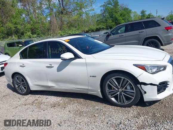 2014 Infiniti Q50 Hybrid Sport with VIN JN1AV7AR0EM703550, listed as a IAAI auction lot 42212384 with 79,308 mi miles and . Bid and sale history available at carsss.com. Image 13.