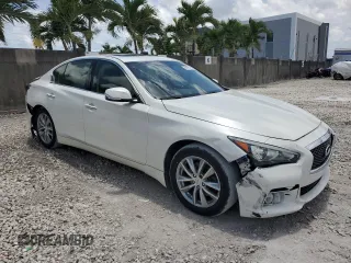 2015 Infiniti Q50 Premium with VIN JN1BV7AR5FM403492, listed as a Copart auction lot 61761195 with 135,134 mi miles and Salvage title. Bid and sale history available at DreamBid. Image 4.