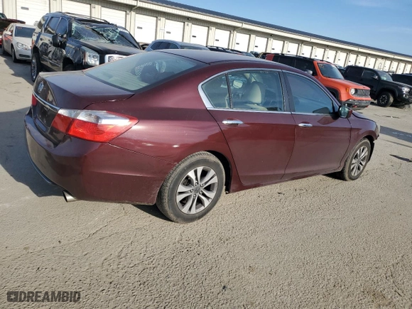 2014 Honda Accord Sedan LX with VIN 1HGCR2F33EA029351, listed as a Copart auction lot 88409655 with 107,782 mi miles and Salvage Title. Bid and sale history available at carsss.com. Image 3.