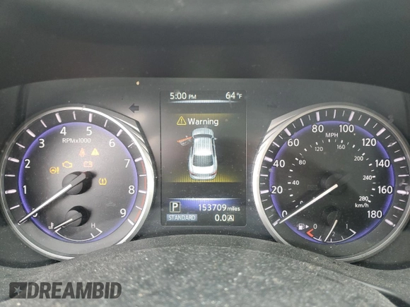 2017 Infiniti Q50 Signature Edition with VIN JN1EV7AR3HM840407, listed as a Copart auction lot 59812325 with 153,709 mi miles and Salvage title. Bid and sale history available at DreamBid. Image 9.