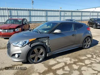 2014 Hyundai Veloster Turbo with VIN KMHTC6AE2EU210063, listed as a Copart auction lot 79243924 with 130,551 mi miles and Salvage Title. Bid and sale history available at carsss.com. Image 1.