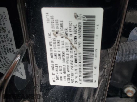 2015 Acura TLX Technology with VIN 19UUB2F50FA008629, listed as a Copart auction lot 63496325 with 86,147 mi miles and Clean title. Bid and sale history available at DreamBid. Image 12.