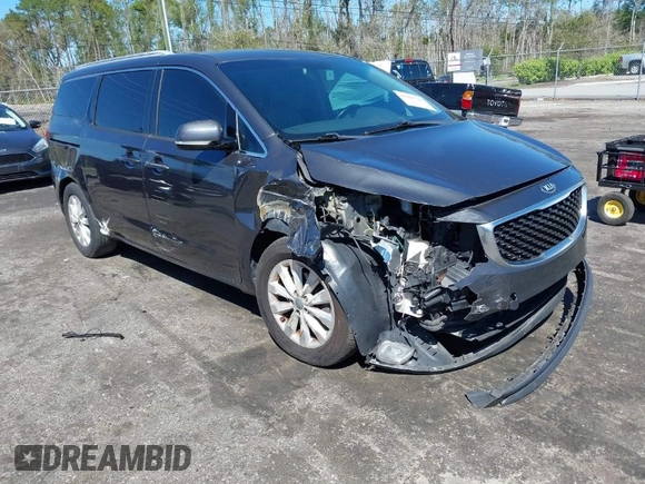 2015 Kia Sedona EX with VIN KNDMC5C16F6020236, listed as a IAAI auction lot 41805718 with 155,176 mi miles. Bid and sale history available at carsss.com. Image 1.