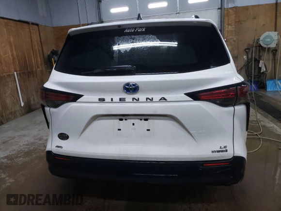 2021 Toyota Sienna LE with VIN 5TDBSKFCXMS023725, listed as a Copart auction lot 81284903 with Not provided miles and Salvage title. Bid and sale history available at DreamBid. Image 6.