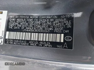 2016 Lexus RC 200t F Sport with VIN JTHHA5BC8G5000263, listed as a IAAI auction lot 41709340 with 85,310 mi miles and . Bid and sale history available at DreamBid. Image 9.