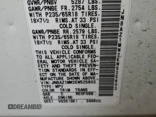 2014 Nissan Murano SV with VIN JN8AZ1MW2EW525603, listed as a Copart auction lot 70649104 with 143,801 mi miles and Salvage Title. Bid and sale history available at carsss.com. Image 15.