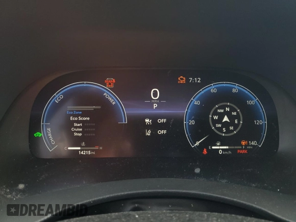 2023 Toyota Highlander Hybrid Limited with VIN 5TDXBRCH8PS597517, listed as a Copart auction lot 43816715 with 14,215 mi miles and Salvage title. Bid and sale history available at DreamBid. Image 9.