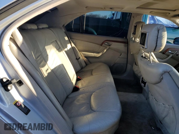 2002 Mercedes-Benz S-Class 4.3L with VIN WDBNG70JX2A233642, listed as a Copart auction lot 44129705 with 144,793 mi miles and Salvage Title. Bid and sale history available at carsss.com. Image 10.
