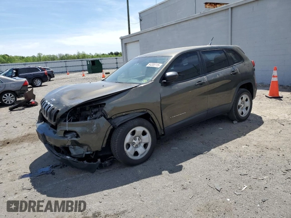 2014 Jeep Cherokee Sport with VIN 1C4PJLAB6EW212564, listed as a Copart auction lot 54355115 with 138,401 mi miles and Salvage Title. Bid and sale history available at DreamBid. Image 1.