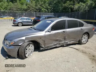 2002 BMW 7 Series 745Li with VIN WBAGN63472DR07659, listed as a Copart auction lot 60600554 with Not Provided miles and Salvage Title. Bid and sale history available at carsss.com. Image 1.