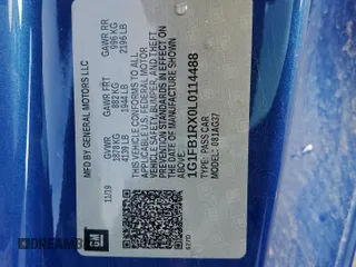 2020 Chevrolet Camaro 1LT with VIN 1G1FB1RX0L0114488, listed as a Copart auction lot 58268185 with 57,140 mi miles and Salvage title. Bid and sale history available at DreamBid. Image 12.