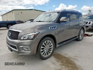 2017 Infiniti QX80 with VIN JN8AZ2NF9H9641338, listed as a Copart auction lot 56565675 with 164,024 mi miles and Salvage title. Bid and sale history available at DreamBid. Image 1.