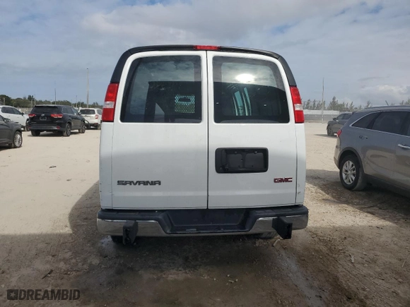 2022 GMC Savana Cargo Van with VIN 1GTW7AF76N1264390, listed as a Copart auction lot 45248285 with 23,315 mi miles and Salvage Title. Bid and sale history available at carsss.com. Image 7.