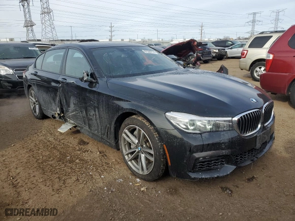 2019 BMW 7 Series 740i xDrive with VIN WBA7E4C50KGV28241, listed as a Copart auction lot 87329774 with 0 mi miles and Salvage Title. Bid and sale history available at carsss.com. Image 4.