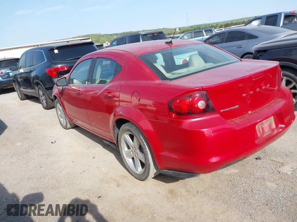2013 Dodge Avenger SXT with VIN 1C3CDZCB1DN682290, listed as a IAAI auction lot 41964841 with 156,511 mi miles and . Bid and sale history available at carsss.com. Image 3.