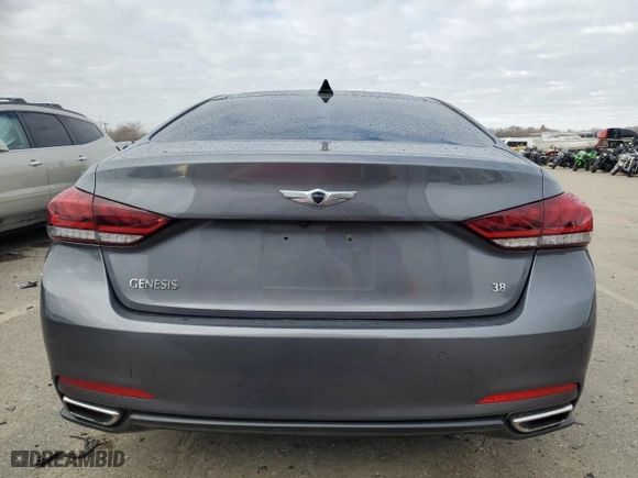 2015 Hyundai Genesis 3.8L with VIN KMHGN4JE0FU103109, listed as a Copart auction lot 82705984 with 0 mi miles and Salvage Title. Bid and sale history available at carsss.com. Image 6.
