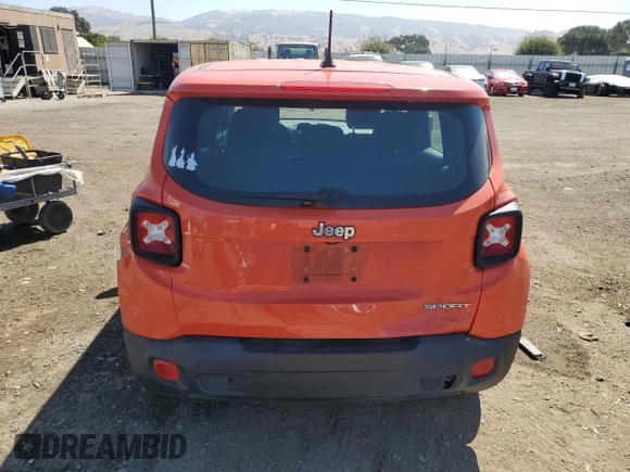 2017 Jeep Renegade Sport with VIN ZACCJAAB0HPE79168, listed as a Copart auction lot 61604485 with 63,296 mi miles and Salvage title. Bid and sale history available at DreamBid. Image 6.