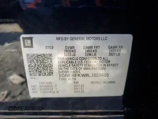 2020 Chevrolet Traverse LS with VIN 1GNERFKW8LJ110610, listed as a Copart auction lot 45092295 with 128,945 mi miles and Salvage Title. Bid and sale history available at carsss.com. Image 13.