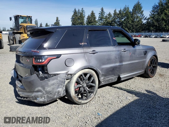 2020 Land Rover Range Rover Sport SVR with VIN SALWZ2RE0LA731657, listed as a Copart auction lot 74499814 with 28,663 mi miles and Salvage Title. Bid and sale history available at carsss.com. Image 3.