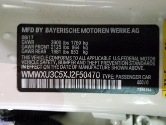 2018 MINI Hardtop 4 Door Cooper S z VIN WMWXU3C5XJ2F50470, wystawiony jako Copart lot #41575815 z przebiegiem 42 418 mil mil oraz Szkoda całkowita • Salvage title. Historia ofert i sprzedaży dostępna na DreamBid. Obrazek 14.