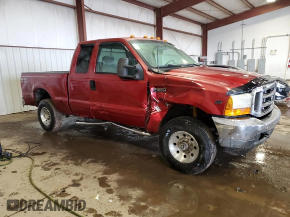 2001 Ford Super Duty F-250 XL with VIN 1FTNX21S91EC17659, listed as a Copart auction lot 44620895 with 167,989 mi miles and Salvage Title. Bid and sale history available at carsss.com. Image 4.