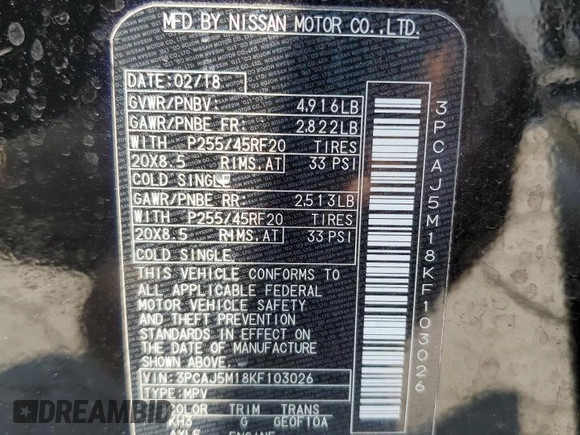 2019 Infiniti QX50 Luxe с VIN 3PCAJ5M18KF103026, выставлен на аукционе Copart как лот 59476635 с пробегом 51 648 миль миль и Списание • Salvage title. История ставок и продаж доступна на DreamBid. Изображение 13.