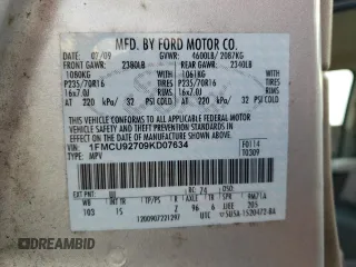 2009 Ford Escape XLS with VIN 1FMCU92709KD07634, listed as a Copart auction lot 42264585 with 155,108 mi miles and Clean title. Bid and sale history available at DreamBid. Image 13.