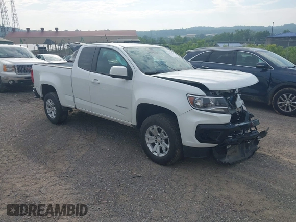 2022 Chevrolet Colorado 2WD LT z VIN 1GCHSCEA5N1274585, wystawiony jako IAAI lot #42621452 z przebiegiem 20 562 mil mil oraz . Historia ofert i sprzedaży dostępna na DreamBid. Obrazek 1.