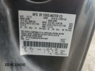 2013 Ford F-250 XL with VIN 1FT7X2B68DEB47487, listed as a Copart auction lot 85341004 with 194,035 mi miles and Salvage Title. Bid and sale history available at DreamBid. Image 13.
