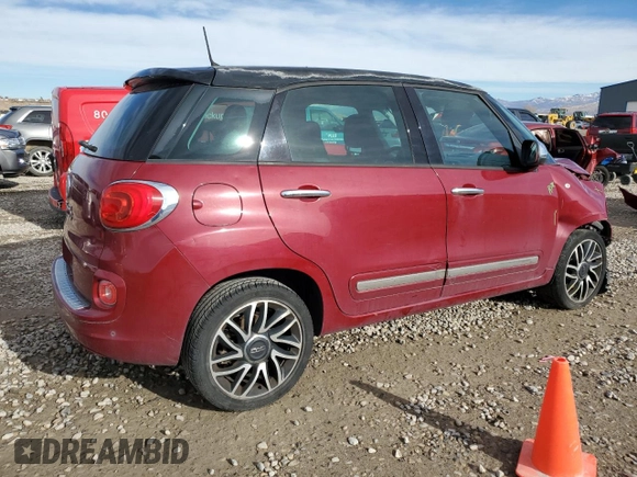 2014 FIAT 500L Lounge with VIN ZFBCFACHXEZ029174, listed as a Copart auction lot 80573714 with 72,099 mi miles and Salvage Title. Bid and sale history available at carsss.com. Image 3.