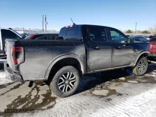 2024 Ford Ranger LARIAT with VIN 1FTER4KH6RLE24736, listed as a Copart auction lot 42259345 with 3,690 mi miles and Salvage Title. Bid and sale history available at carsss.com. Image 3.