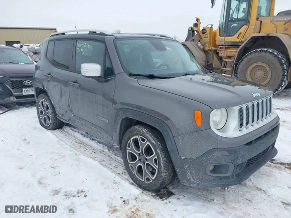 2016 Jeep Renegade Limited with VIN ZACCJADT5GPD52371, listed as a IAAI auction lot 41637114 with 175,162 mi miles. Bid and sale history available at carsss.com. Image 1.