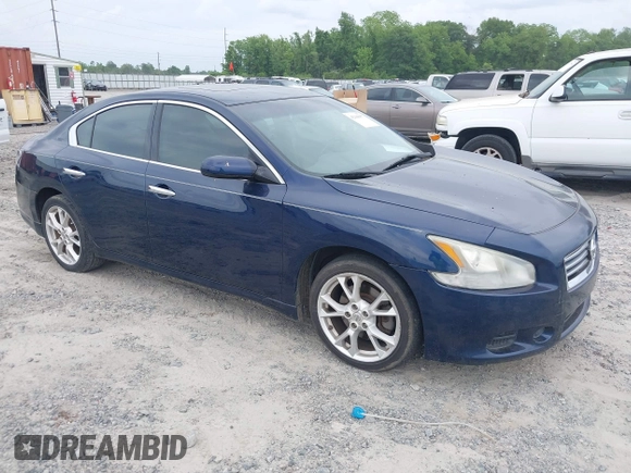 2013 Nissan Maxima S with VIN 1N4AA5APXDC803631, listed as a IAAI auction lot 42168957 with 119,845 mi miles and . Bid and sale history available at DreamBid. Image 1.