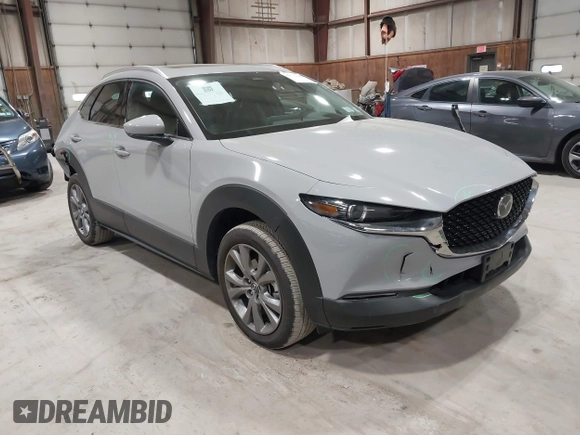 2025 Mazda CX-30 S Premium with VIN 3MVDMBDM5SM788786, listed as a IAAI auction lot 42126428 with 1,370 mi miles and . Bid and sale history available at DreamBid. Image 1.
