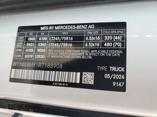 2024 Mercedes-Benz Sprinter Cargo with VIN W1Y4KBHY1RT188908, listed as a Copart auction lot 46227725 with 4,828 mi miles and Non Repairable. Bid and sale history available at carsss.com. Image 13.