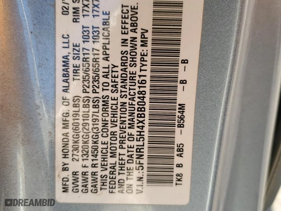 2011 Honda Odyssey EX with VIN 5FNRL5H4XBB048161, listed as a Copart auction lot 49919495 with 115,851 mi miles and Salvage Title. Bid and sale history available at carsss.com. Image 14.
