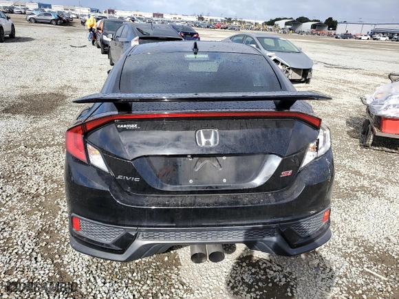 2018 Honda Civic Si Coupe with VIN 2HGFC3A55JH753650, listed as a Copart auction lot 47252955 with 92,808 mi miles and Salvage Title. Bid and sale history available at carsss.com. Image 6.