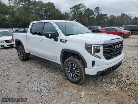 2024 GMC Sierra 1500 AT4 with VIN 1GTUUEE89RZ171162, listed as a Copart auction lot 45457235 with 23,425 mi miles and Salvage Title. Bid and sale history available at carsss.com. Image 4.