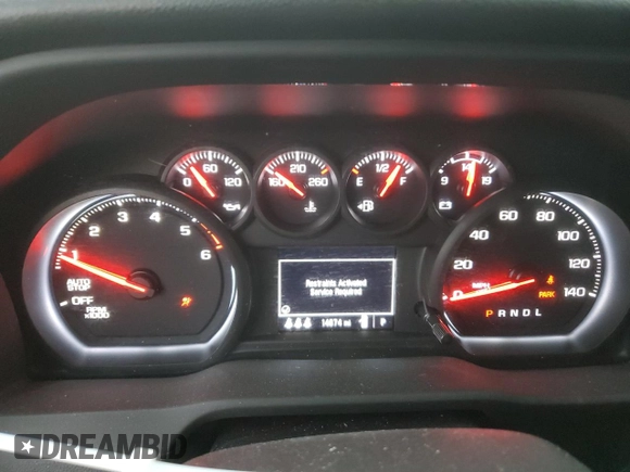2024 Chevrolet Silverado 1500 Custom Trail Boss with VIN 3GCUDCE81RG175291, listed as a Copart auction lot 80973244 with 14,674 mi miles and Salvage Title. Bid and sale history available at carsss.com. Image 9.