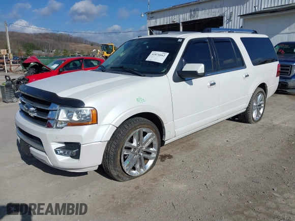 2015 Ford Expedition Max Limited with VIN 1FMJK1KT7FEF49326, listed as a IAAI auction lot 41876662 with 53,587 mi miles. Bid and sale history available at carsss.com. Image 2.