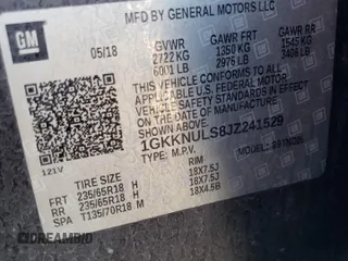 2018 GMC Acadia SLT with VIN 1GKKNULS8JZ241529, listed as a Copart auction lot 60468925 with 101,249 mi miles and Salvage title. Bid and sale history available at DreamBid. Image 13.