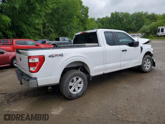 2021 Ford F-150 XL with VIN 1FTFX1E51MFC05216, listed as a Copart auction lot 56571785 with 94,584 mi miles and Salvage title. Bid and sale history available at DreamBid. Image 3.