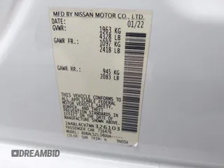 2022 Nissan Altima SR with VIN 1N4BL4CV7NN326103, listed as a IAAI auction lot 41644881 with 54,580 mi miles and . Bid and sale history available at DreamBid. Image 9.