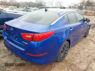 2015 Kia Optima SX Turbo with VIN 5XXGR4A62FG370758, listed as a IAAI auction lot 41631878 with 161,548 mi miles. Bid and sale history available at carsss.com. Image 4.