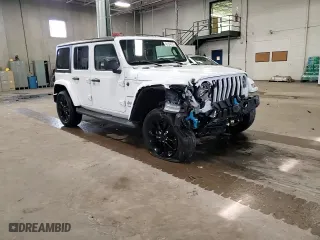 2022 Jeep Wrangler 4xe Unlimited Sahara with VIN 1C4JJXP65NW272312, listed as a Copart auction lot 45154875 with 28,263 mi miles and Salvage Title. Bid and sale history available at carsss.com. Image 12.