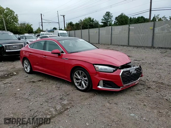 2022 Audi A5 Sportback Premium with VIN WAUABCF51NA011980, listed as a Copart auction lot 71982364 with 8,077 mi miles and Salvage Title. Bid and sale history available at carsss.com. Image 10.