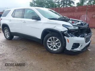 2023 Chevrolet Traverse LS z VIN 1GNERFKW0PJ328742, wystawiony jako IAAI lot #42156579 z przebiegiem 18 755 mil mil oraz . Historia ofert i sprzedaży dostępna na DreamBid. Obrazek 1.