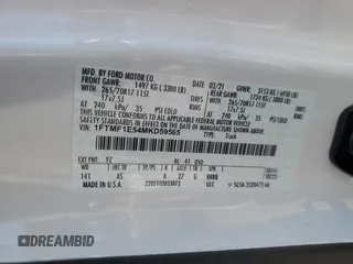 2021 Ford F-150 XL z VIN 1FTMF1E54MKD59565, wystawiony jako Copart lot #54433755 z przebiegiem 15 596 mil mil oraz Szkoda całkowita • Salvage title. Historia ofert i sprzedaży dostępna na DreamBid. Obrazek 12.
