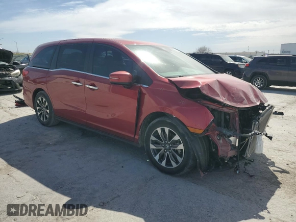 2023 Honda Odyssey EX-L with VIN 5FNRL6H62PB013130, listed as a Copart auction lot 48865155 with 45,152 mi miles and Salvage Title. Bid and sale history available at carsss.com. Image 4.